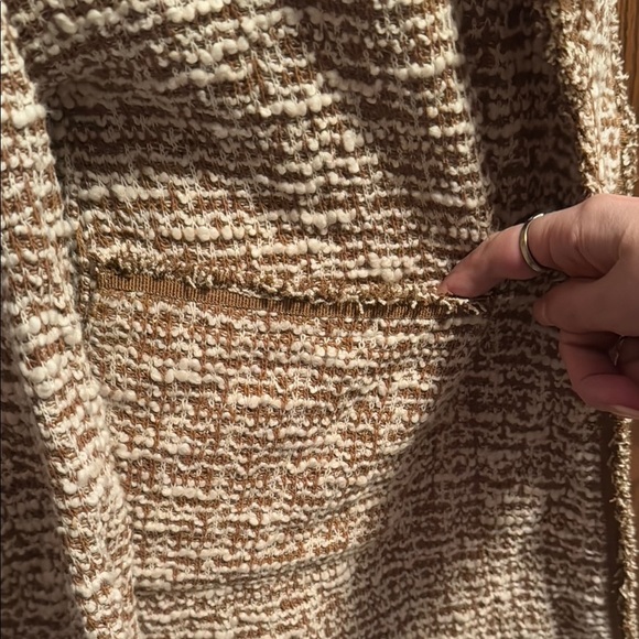 Max studio Tan Textured/tweed Open Front cardigan - Picture 8 of 9